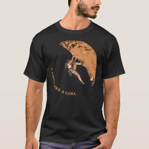 Camiseta Escalar como una roca Chica escalando a rocas roda