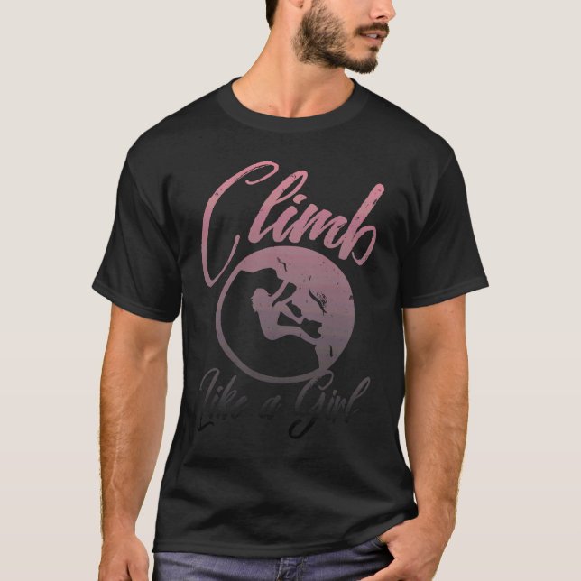 Camiseta Escalar como una roca retro angustiada Chica (Anverso)