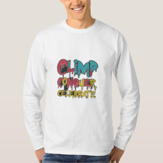 Camiseta Escalar, conquistar, celebrar