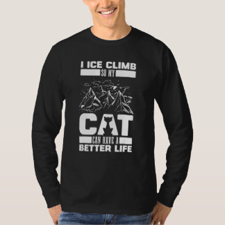 Camiseta Escalar el hielo del escalador del gato
