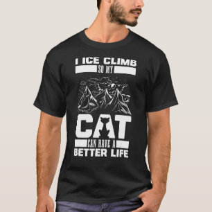 Camiseta Escalar el hielo del escalador del gato