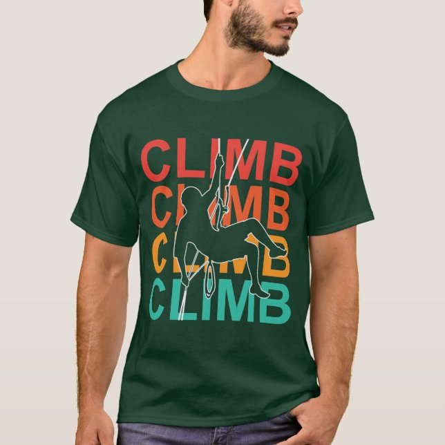 Camiseta Escalar, Mountain Rock Climber Brave Adventure (Anverso)