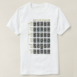 Camiseta Escalas de Guitarra en el Frente y en la Parte Tra