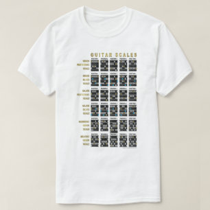Camiseta Escalas de Guitarra en el Frente y en la Parte Tra