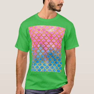Camiseta Escalas de sirena rosa y azul