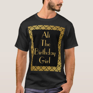 Camiseta Escalas de Sirenas Art Deco - Cumpleaños Negro y O