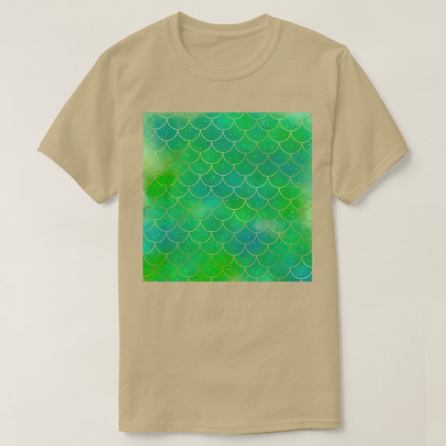Camiseta Escalas de sirenas verdes 1 (Diseño del anverso)