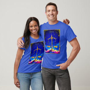 Camiseta Escalas del Zodiaco Libra en un Cielo Lleno de Est