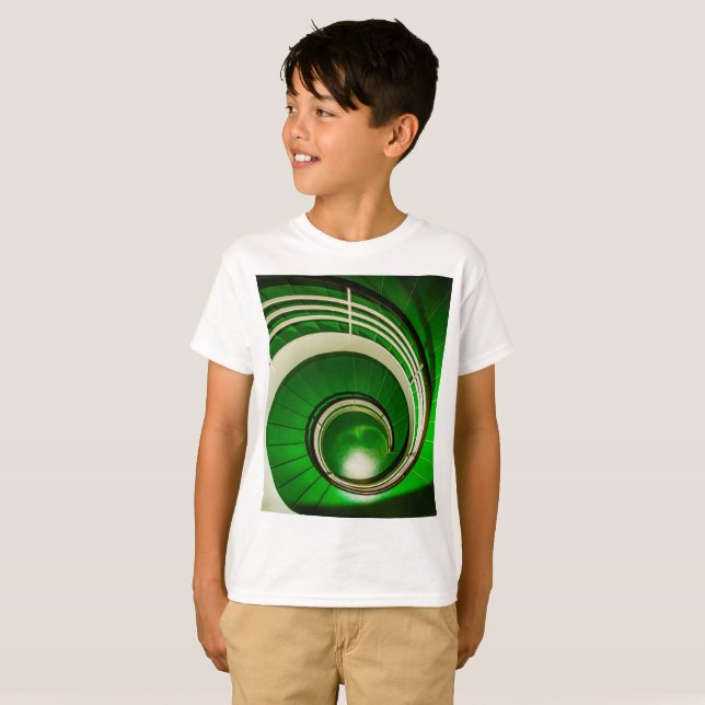 Camiseta Escalera circular verde (Anverso completo)