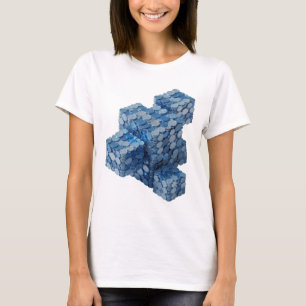 Camiseta Escalera de monedas azules de diseño moderno azul 