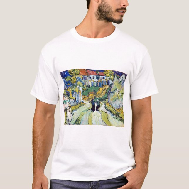 Camiseta Escalera de Vincent van Gogh en Auvers (1890) (Anverso)