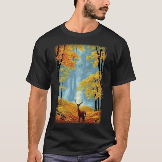 Camiseta Escalera majestuosa en el bosque otoñal #2 (Anverso)