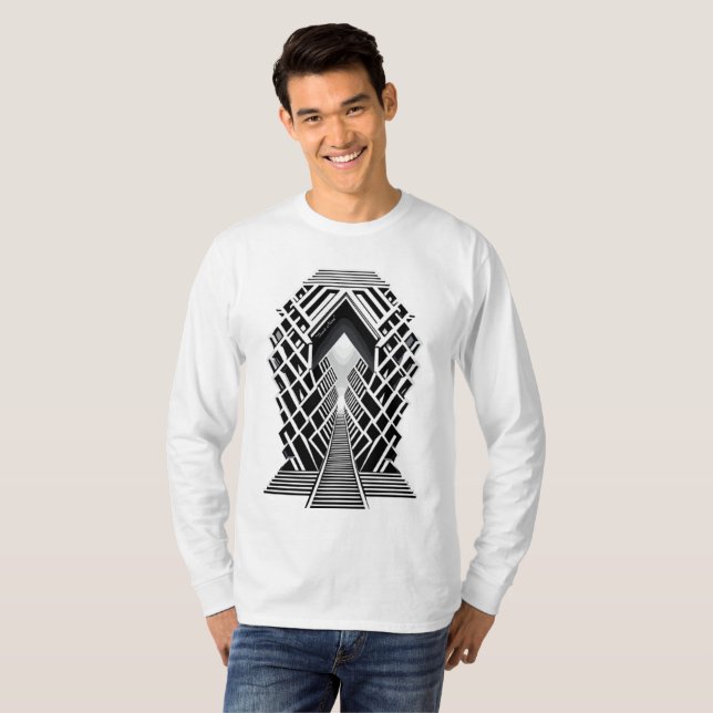 Camiseta Escalera monocromática: Obelisco de los contrastes (Anverso completo)