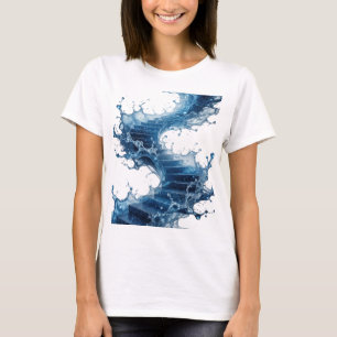 Camiseta Escaleras cargadas de agua de plata afilada Arte d