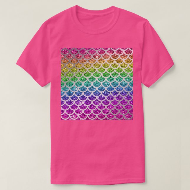 Camiseta Escales de sirena de Purpurina arcoiris 4 (Diseño del anverso)