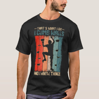 Camiseta Escalo paredes y sé cosas Retro roca de escalada