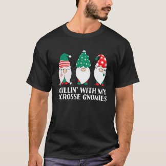 Camiseta Escalofriante Con Mi Lacrosse Gnomies Gracioso Gno