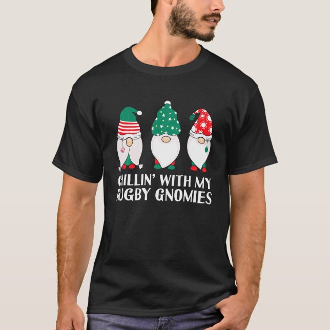 Camiseta Escalofriante Con Mis Gnomies De Rugby PJ Funny Gn (Anverso)