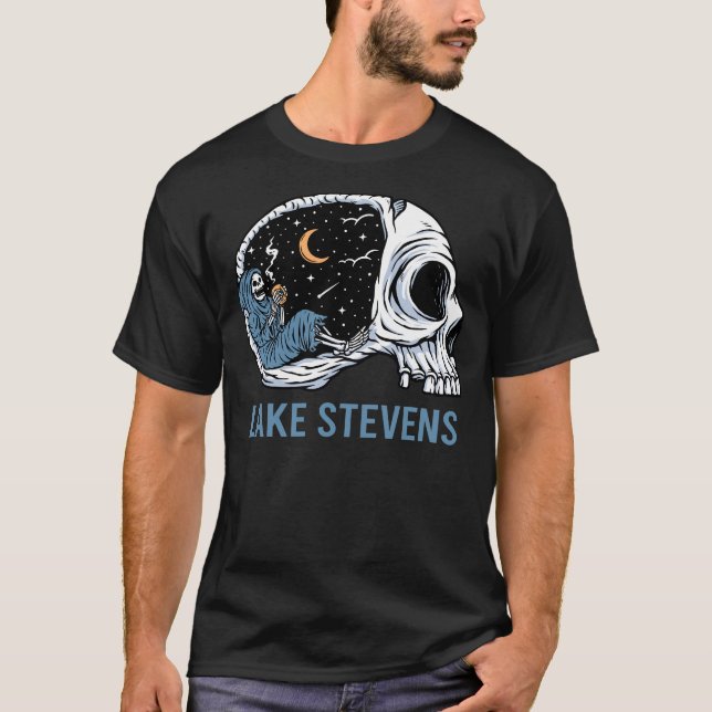 Camiseta Escalofriante Lago Skeleton Stevens (Anverso)