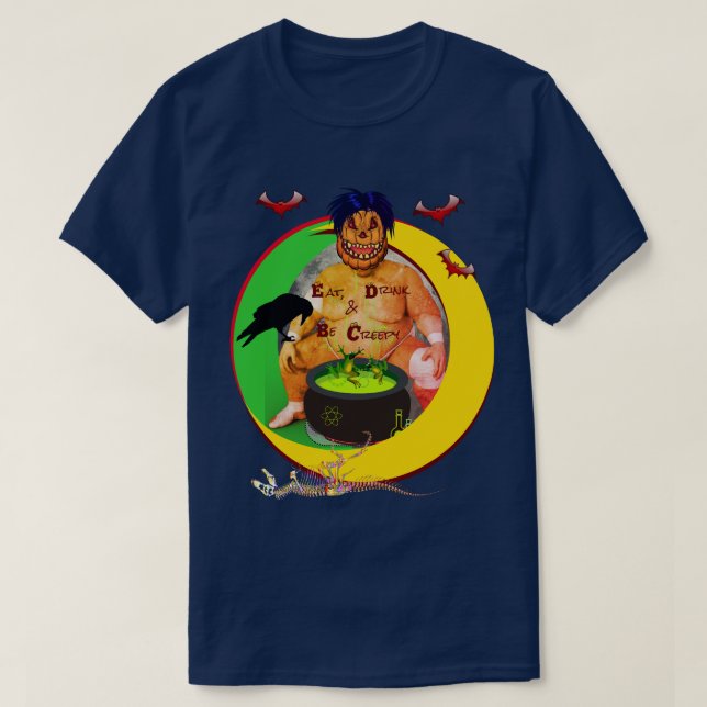 Camiseta escalofriante pero divertida de Halloween (Diseño del anverso)