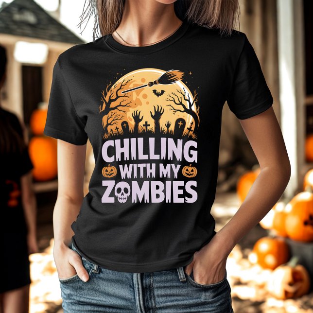 Camiseta Escalofrío con mi noche de Halloween con miedo de  (Subido por el creador)