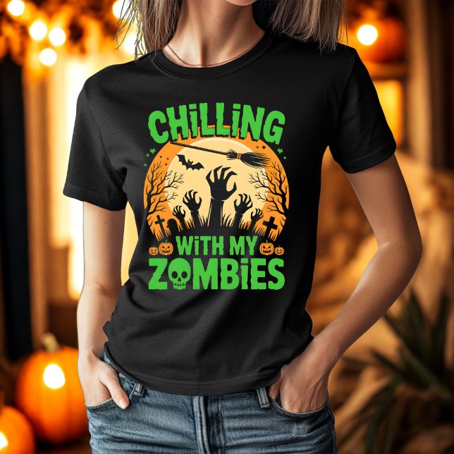Camiseta Escalofrío con mi noche de Halloween con miedo de  (Subido por el creador)