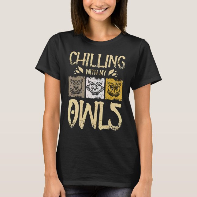 Camiseta Escalofrío con mis búhos (Anverso)