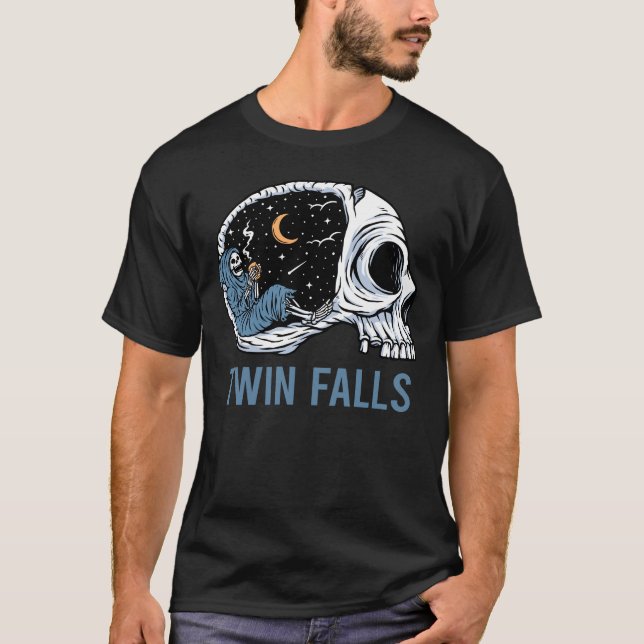 Camiseta Escalofrío esqueleto - Cascadas gemelas (Anverso)