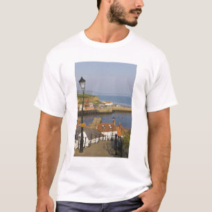 Camiseta Escalones que bajan hasta el puerto, Whitby, Norte