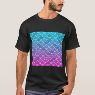 Camiseta Escamas de pez azules rosadas