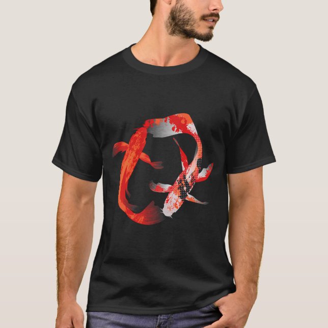 Camiseta Escamas de pez koi - Amarillo (Anverso)