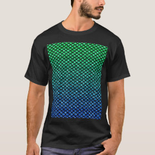Camiseta Escamas de pez sirena azul verde ombre