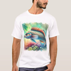 Camiseta Escamudo fish painting 201024AREF128 - Watercolor