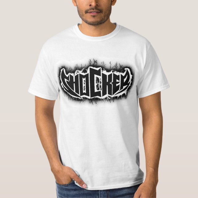 Camiseta Escándalo blanco y negro (Anverso)