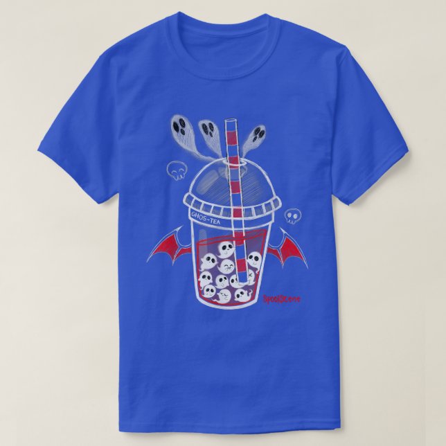 Camiseta Escándalo Ghos-Tea Spooky Boba Emo Gótico Alt Rojo (Diseño del anverso)