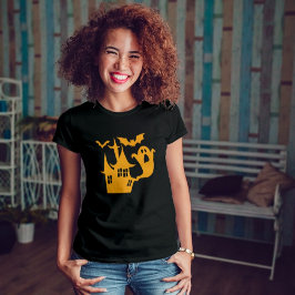 Camiseta Escandaloso gráfico de Naranja de Halloween