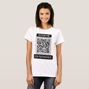 Camiseta Escanéame por arrepentimiento Código QR para mujer