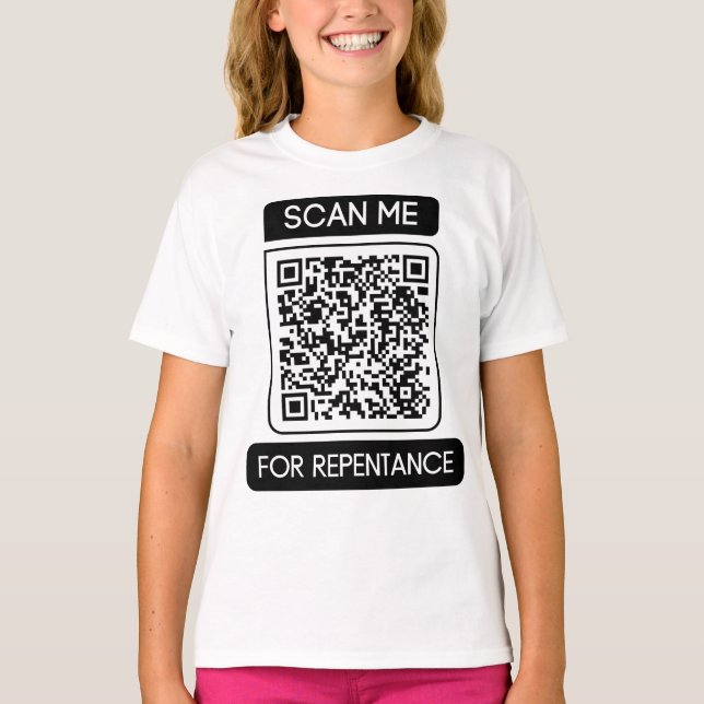 Camiseta Escanearme para obtener el Chica de código QR de a (Anverso)