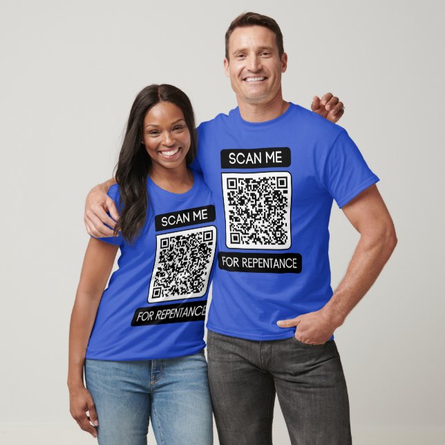 Camiseta Escanearme para obtener el código QR de arrepentim (Unisexo)