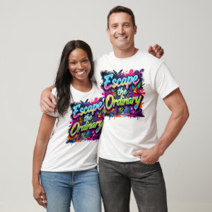 Camiseta Escapa de lo Ordinario Arte de Grafiti Neon