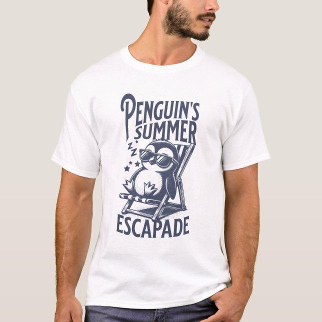 Camiseta Escapada veraniega del pingüino (Anverso)