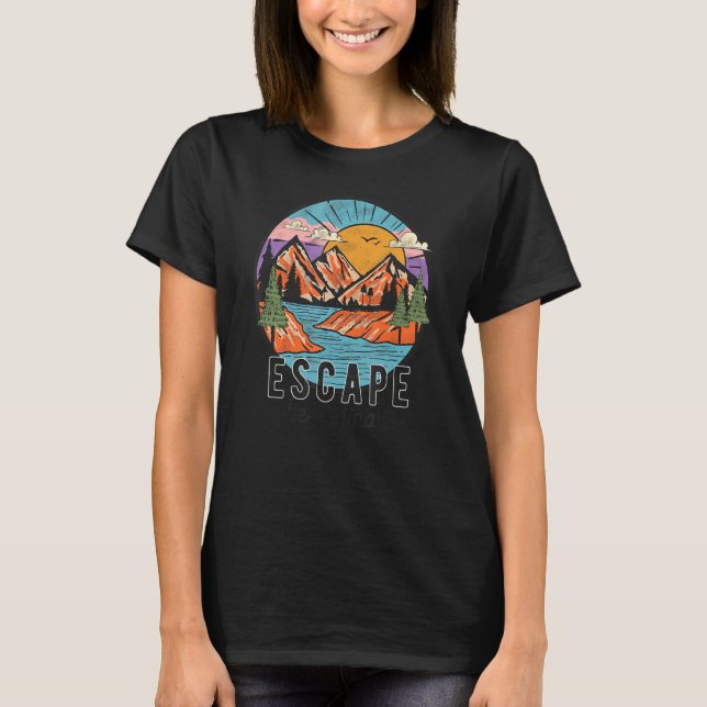 Camiseta Escapar De Las Montañas Soleadas Comunes Caminando (Anverso)