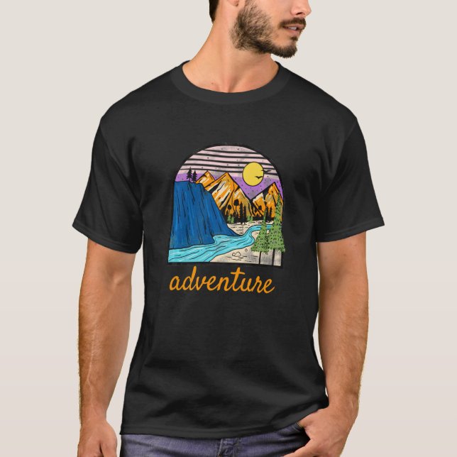 Camiseta Escapar De Los Camping De Aventura En La Corriente (Anverso)