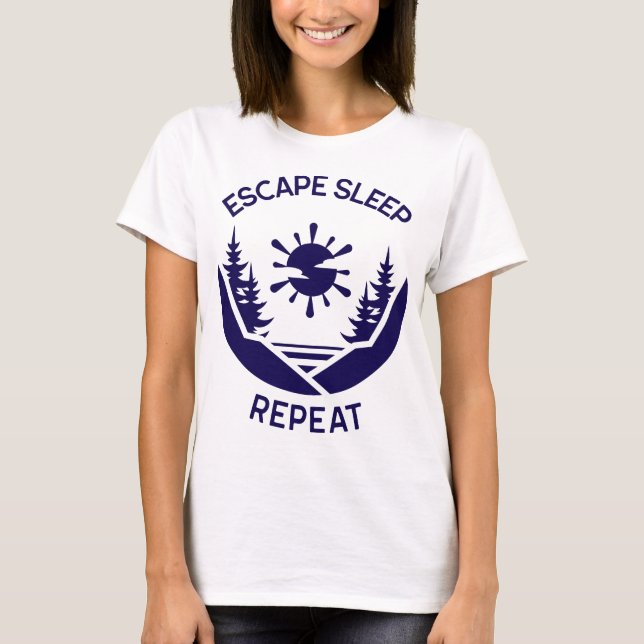 Camiseta Escapar Dormir Repetir Retiro de Camping (Anverso)