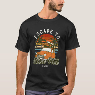 Camiseta Escape A Blue Hill Beach Maine Ocean Me Summer Va