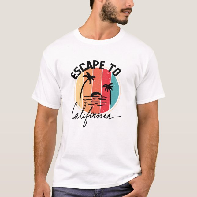 Camiseta escape a california retro verano vintage (Anverso)