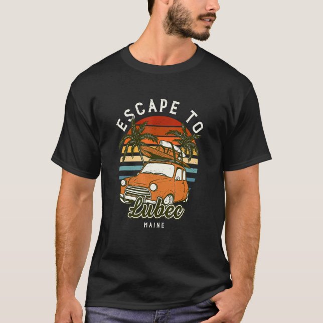 Camiseta Escape A La Playa De Lubec Maine Ocean Me Summer V (Anverso)