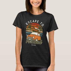 Camiseta Escape A La Playa De Portland Maine Ocean Me Summe