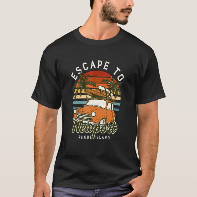Camiseta Escape A Newport Beach Rhode Island Ocean Ri Summ (Anverso)