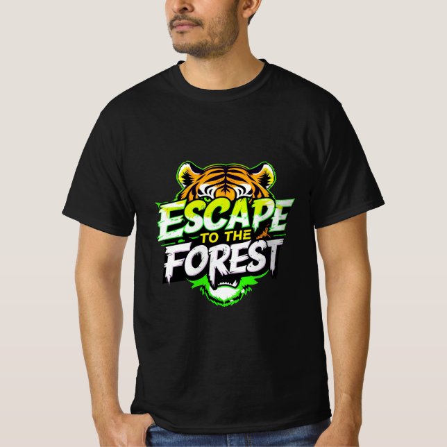 Camiseta Escape al tigre forestal (Anverso)